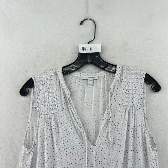 James Perse Dress Women's Sz 1 White Paisley Sleeveless Drawstring Midi Sundress - Picture 11 of 11